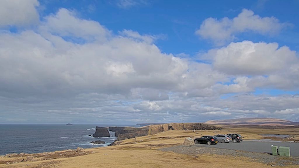 Eshaness Lighthouse on the edge of the Atlantic